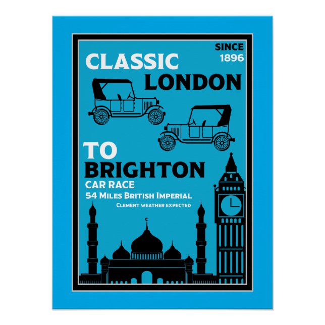 Póster Carrera de Coches Antiguos de Londres a Brighton (Anverso)