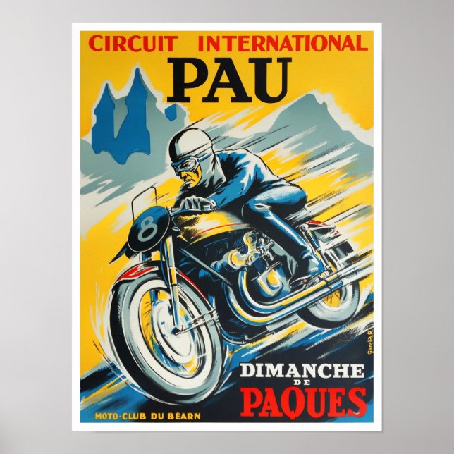 Póster Carrera de motociclismo de 1949 (Frente)