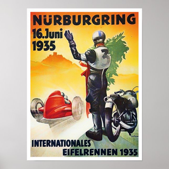 Póster Carrera de nurburgring Motor Race de 1935 (Frente)