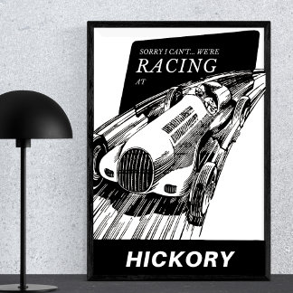Póster Carrera Hickory Carolina Vintage Motorsport