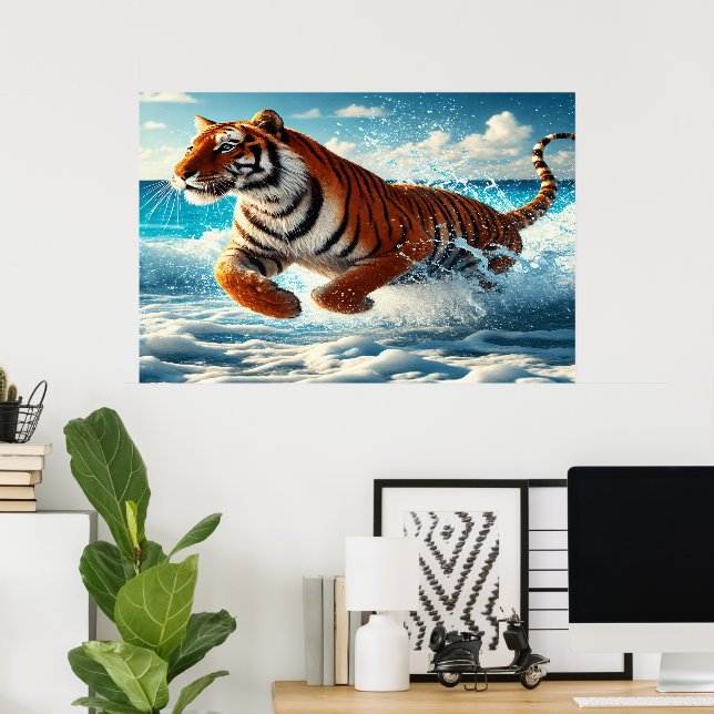 Póster Carrera oceánica: Majestad del Tigre de Bengala (Oficina en casa)
