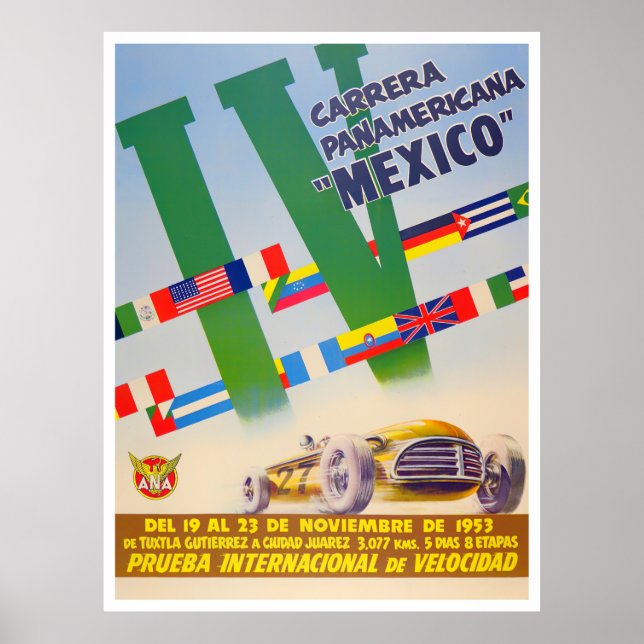 Póster Carrera Panamericana de 1953 (Frente)