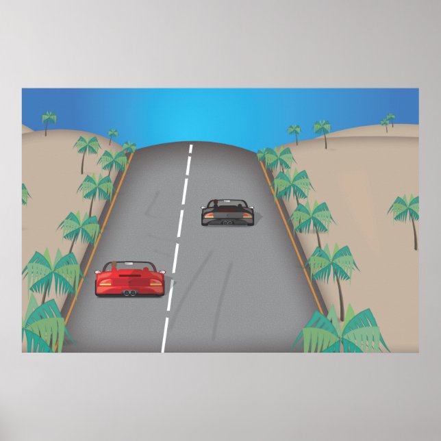 Póster Carrera Retro Arcade de los 80 (Frente)