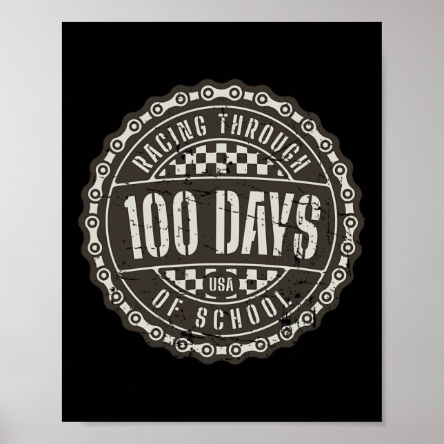 Póster Carreras a través de 100 días de escuela - Motocic (Frente)