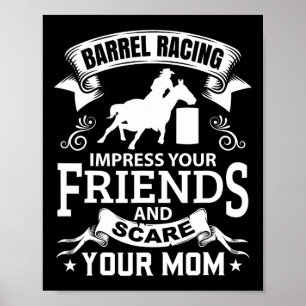 Póster Carreras de barril Caballo de equitación Rider Rac