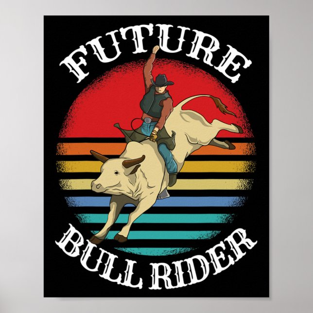 Póster Carreras de barril de vaca de Rodeo (Frente)