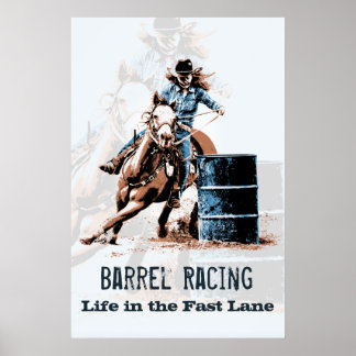 Póster Carreras de barril - Vida en el carril rápido