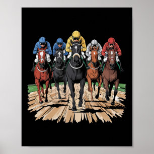 Póster Carreras de caballo Jockey Racer Der