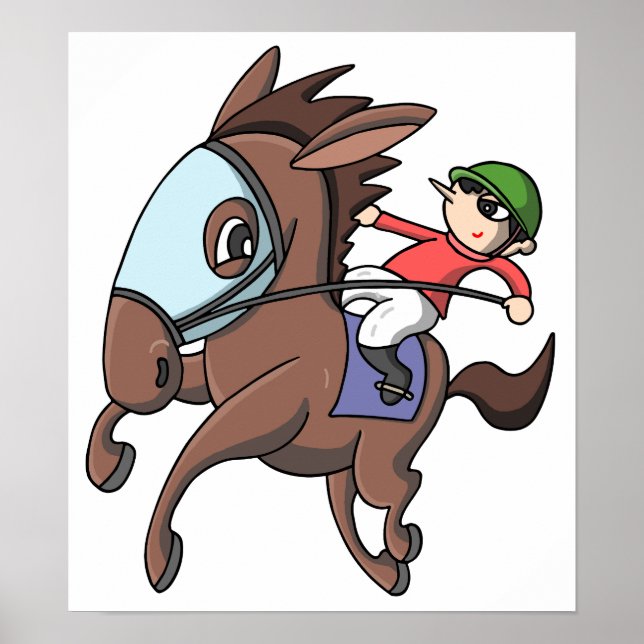 Póster Carreras de caballos. (Frente)