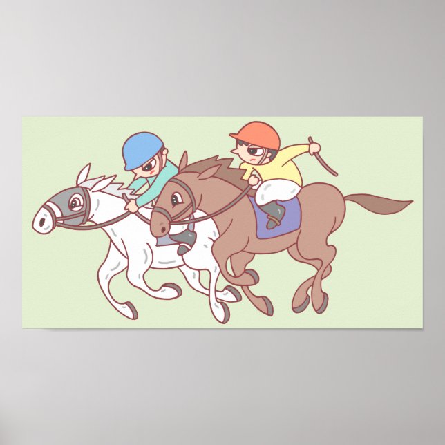 Póster Carreras de caballos. (Frente)