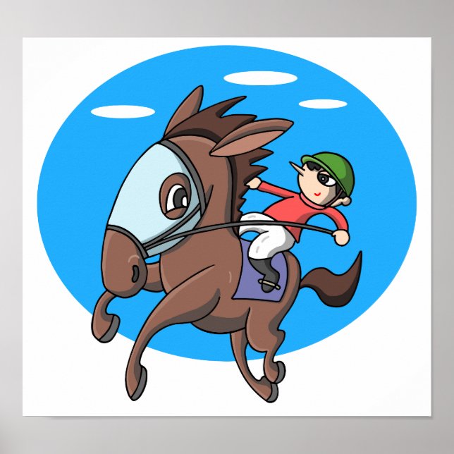 Póster Carreras de caballos. (Frente)
