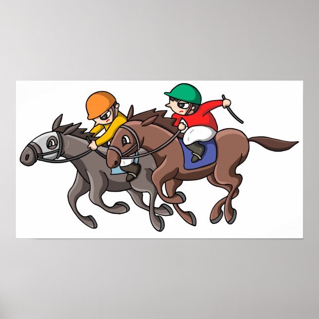 Póster Carreras de caballos. (Frente)