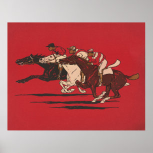 Póster Carreras de caballos