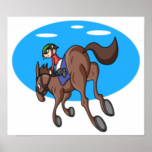 Póster Carreras de caballos.