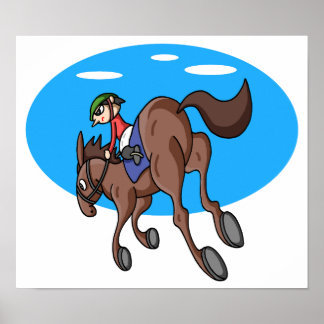 Póster Carreras de caballos.