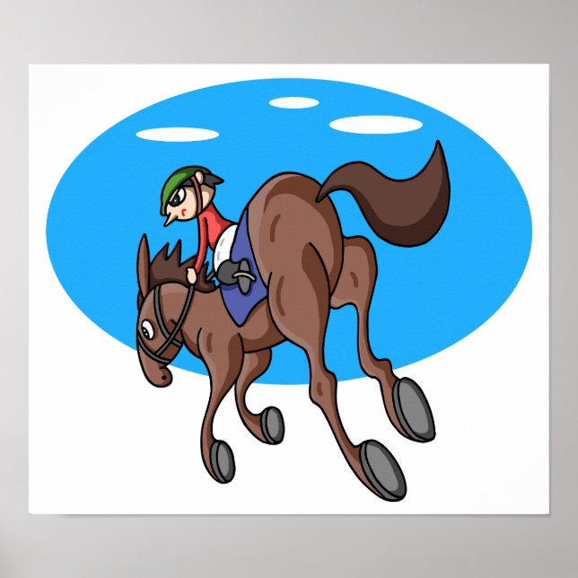 Póster Carreras de caballos. (Frente)
