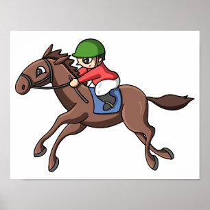 Póster Carreras de caballos.