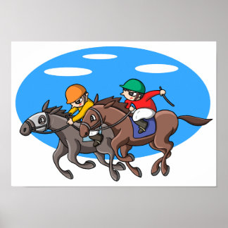 Póster Carreras de caballos.