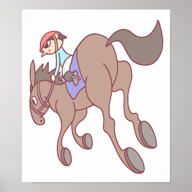 Póster Carreras de caballos. (Frente)