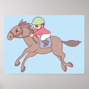 Póster Carreras de caballos.
