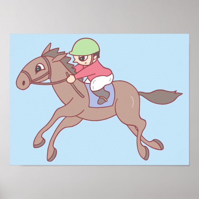 Póster Carreras de caballos. (Frente)