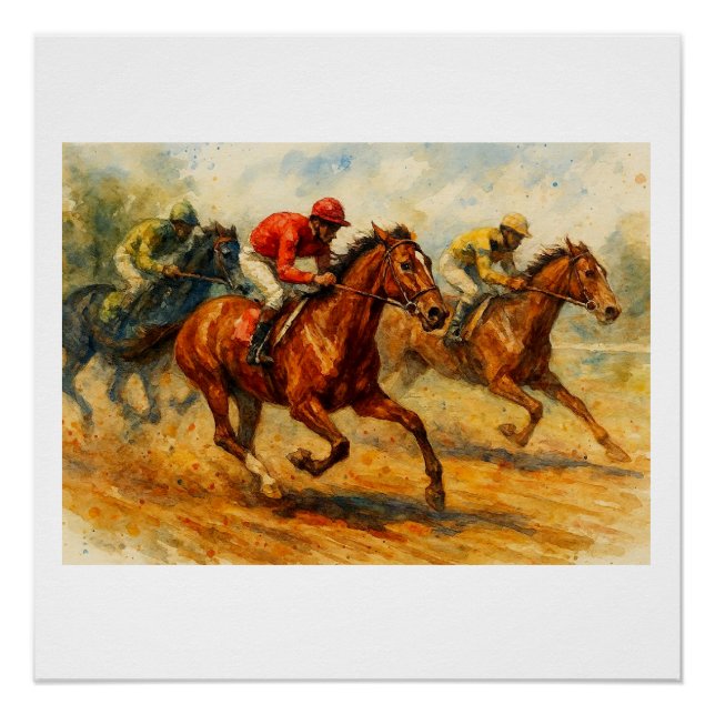 Póster Carreras de caballos,  (Anverso)