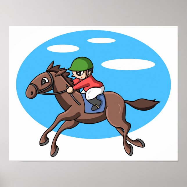 Póster Carreras de caballos. (Frente)