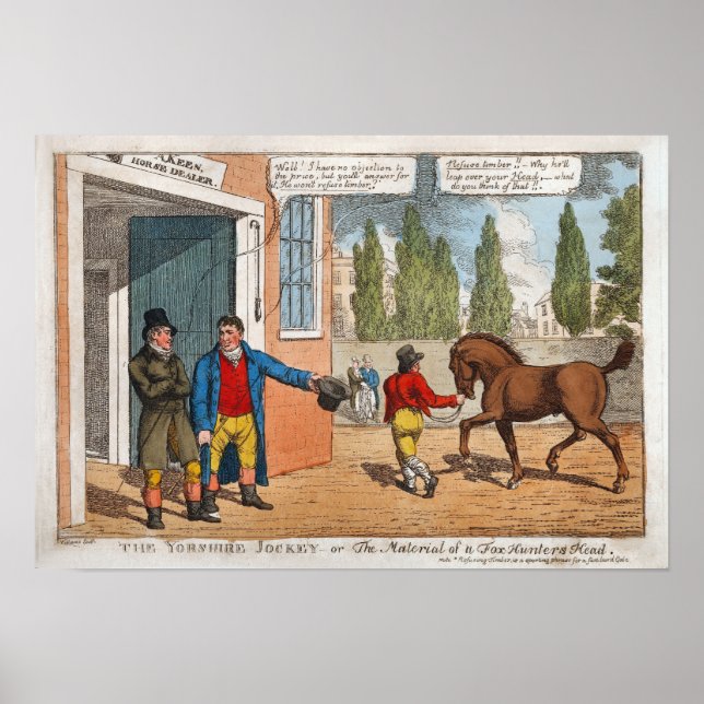 Póster Carreras de caballos de la época jockey de Yorkshi (Frente)