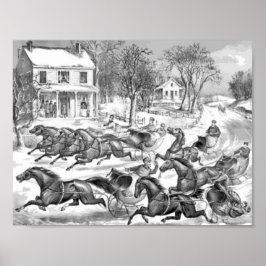 Póster carreras de caballos retro