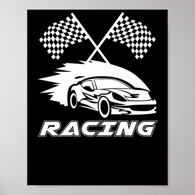 PÓSTER CARRERAS DE COCHE DE BANDERA COMPROBADA (Frente)