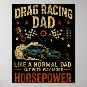 Póster Carreras de Dragones Coche de Carreras Papá Vintag