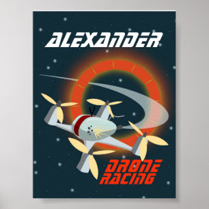 Póster Carreras de drones