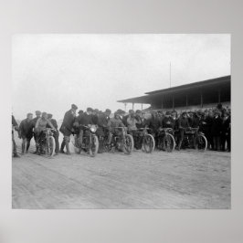 Póster Carreras de motocicletas, 1915. Foto antigua