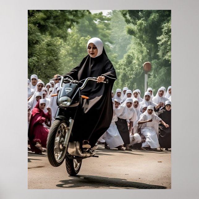 Póster Carreras de motocicletas Nun (Frente)