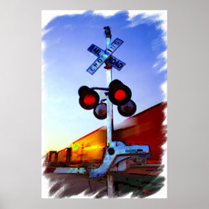 Póster Carreras de trenes por la ciudad