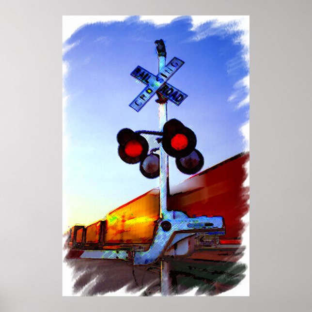 Póster Carreras de trenes por la ciudad (Frente)