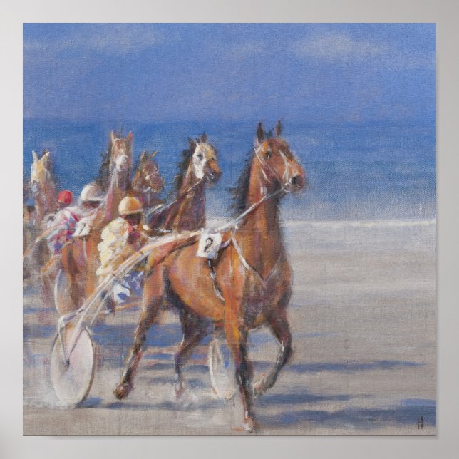 Póster Carreras de Trotting Lancieux Bretaña 2014 (Frente)