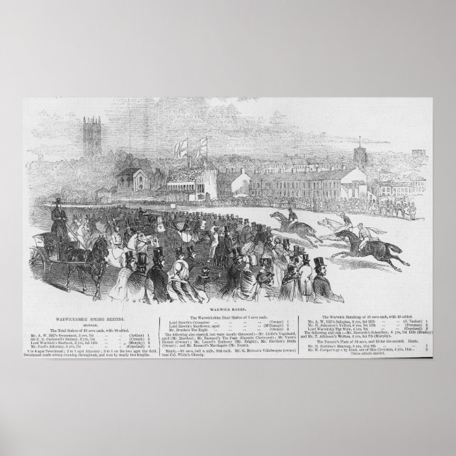 Póster Carreras de Warwick, de 'The Illustrated London' (Frente)