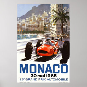 Póster Carreras del Gran Premio de Mónaco de 1965