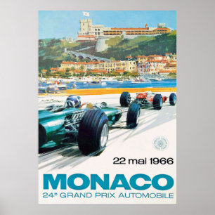Póster Carreras del Gran Premio de MONACO de 1966