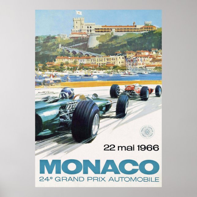 Póster Carreras del Gran Premio de MONACO de 1966 (Frente)