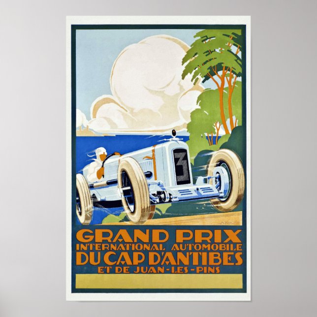 Póster Carreras del Gran Premio Vintage (Frente)