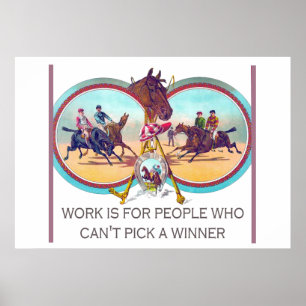 Póster Carreras divertida de caballos - Trabajo para pers
