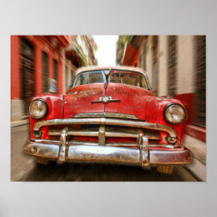 Póster Carreras en las calles de La Habana vieja, Cuba