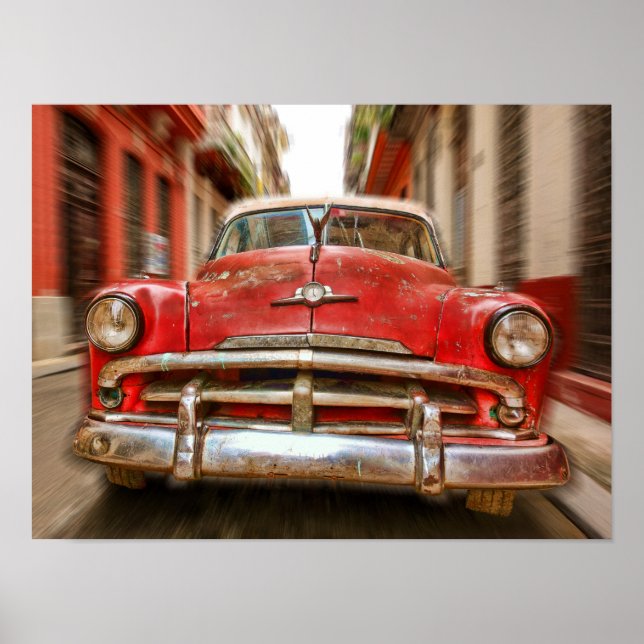 Póster Carreras en las calles de La Habana vieja, Cuba (Frente)