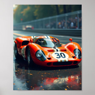 Póster Carreras número 69 en colores hermosos