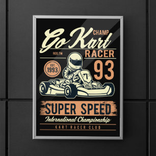Póster Carreras Vintage Go Kart