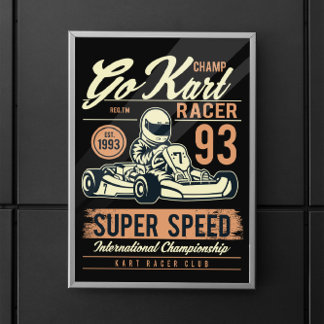 Póster Carreras Vintage Go Kart