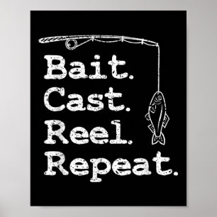 Póster Carrete de Lanzamiento de Cebo Repetido Pesca