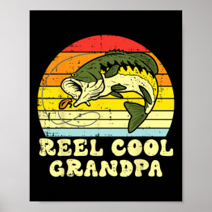 Póster Carrete de Pesca Abuelo Genial B Pescado Retro Abu